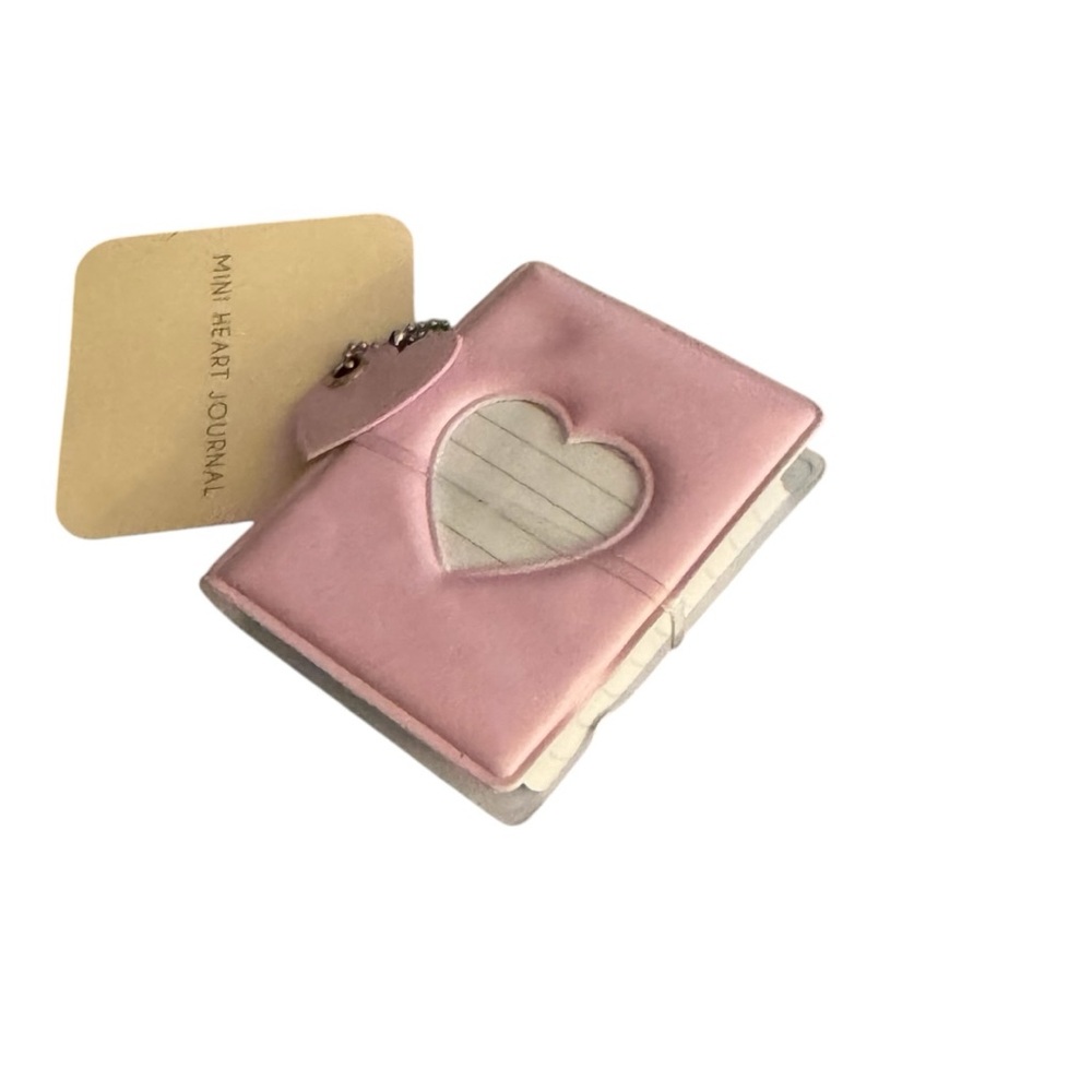 Pink Mini Heart Notebook - Pocket Journal Keychain Giftable Notepad - Picture 2 of 4